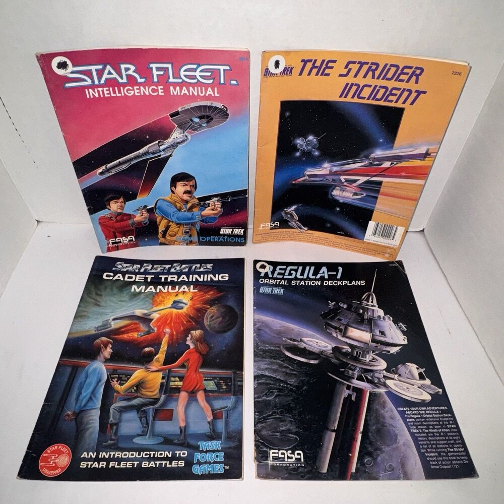 Vintage FASA Star Trek RPG Book Lot Regula-1 Strider Intelligence Manual 4
